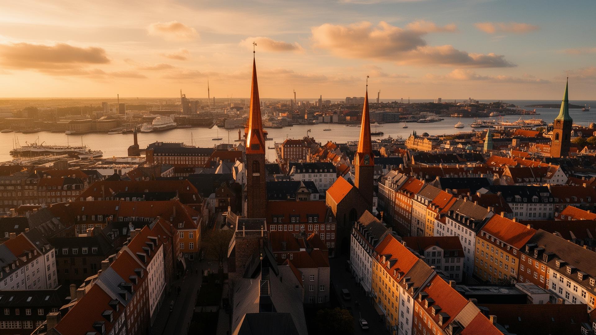 Udsigt over Københavns tage og kobberspir